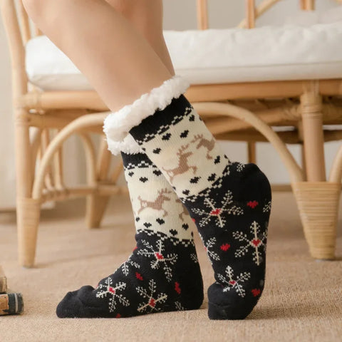 Winter Warm Socks Women penguin Plush Soft Female Non Grip Floor Slippers Short Sock Fuzzy Fluffy Deer Elk Bear Christmas Gift - Zen Fit Plus