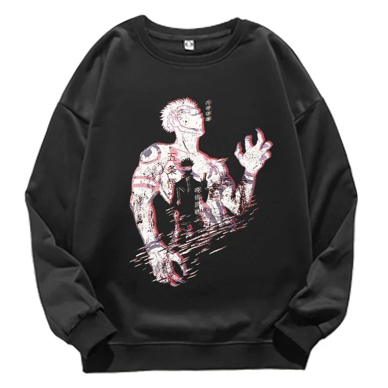 Jujutsu Kaisen Anime round Neck Long Sleeve Sweatshirt Unisex Cotton Printed T-Shirt Virtual Two-Dimensional Cultural Apparel Zen Fit Plus