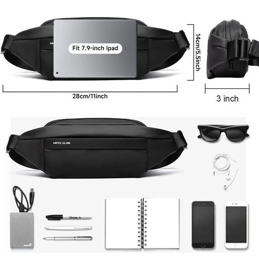 Waterproof Chest Bag, Solid Men's Crossbody Bag, Daily Phone Shoulder Bag, Travel Sports Sling Bag, Trend Men Fanny Pack Zen fit plus
