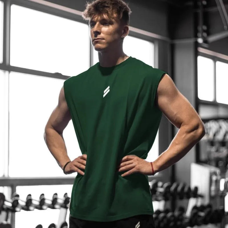 Summer Fitness Sports Tank Top Men's Breathable Loose Fit Training Sleeveless T-shirt Quick Drying vest male Fitness Clothing Zen fit plus
