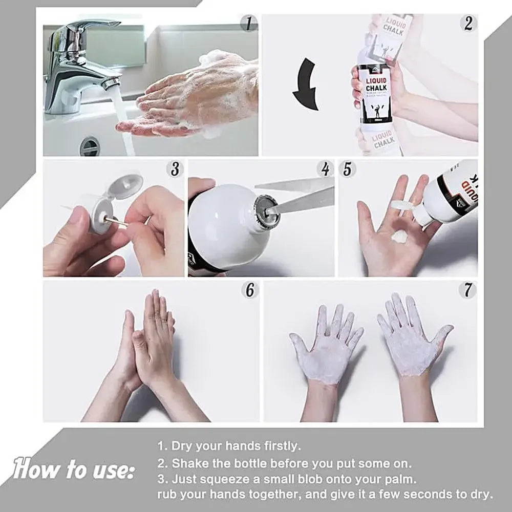 30/50/100ml Liquid Chalk Sports Magnesium Powder Fitness Weight Lifting Anti Slip Cream Grip WeightLifting Climbing Gym Sport - Zen Fit Plus