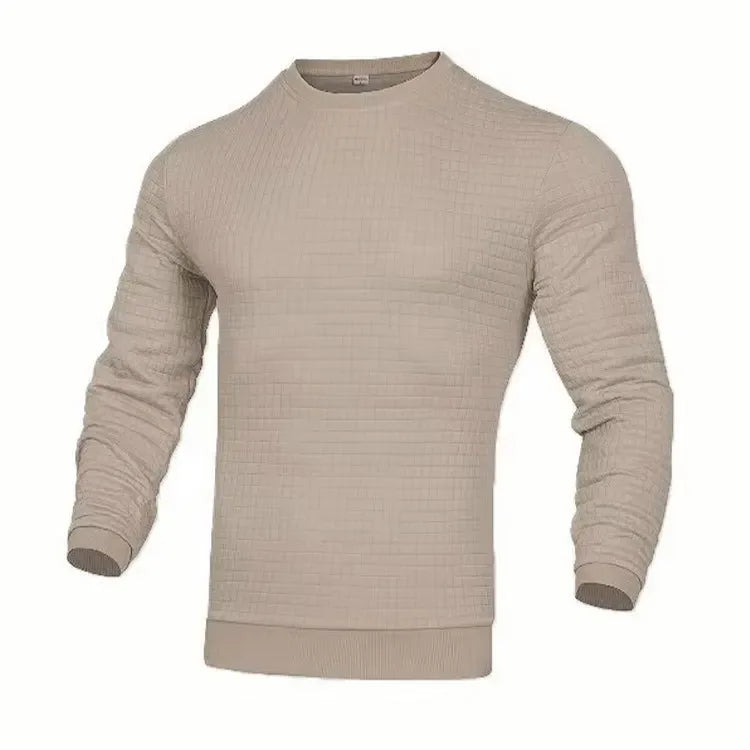 New Men's Crew Neck Sweatshirts Solid Color Large Sweatwear Spring Outdoor Jogging Tops - Zen Fit Plus