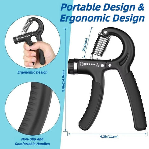 5-60KG Hand Grip Strengthener Gym Equipment Gripper Forearm Exerciser Grips Exercise Hands And Fingers Trainer Muscle Fitness Zen Fit Plus