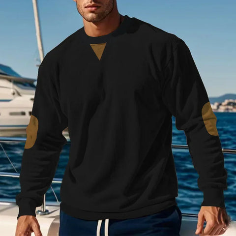 2024 hot-selling spring and autumn European size men's round neck casual stand-up collar corduroy long-sleeved sweater men - Zen Fit Plus