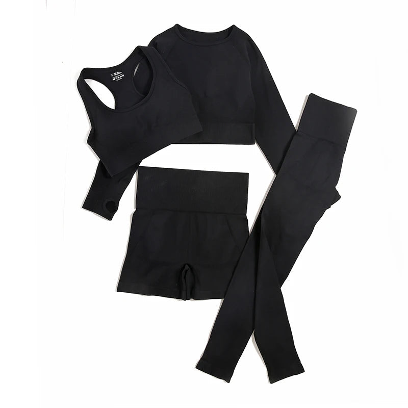 WAREBALL 2/3/4pcs Seamless Yoga Set Gym Clothes Sportswear Yoga Suits For Women Fitness Set Tracksuits Sports Bra Gym Leggings Zen fit plus