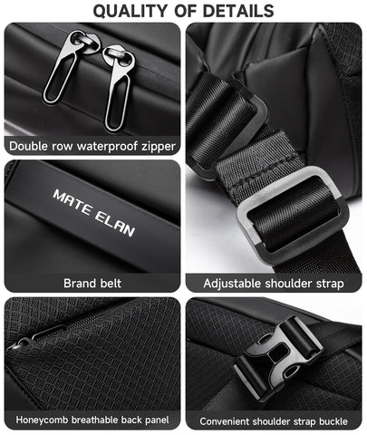 Waterproof Chest Bag, Solid Men's Crossbody Bag, Daily Phone Shoulder Bag, Travel Sports Sling Bag, Trend Men Fanny Pack Zen fit plus