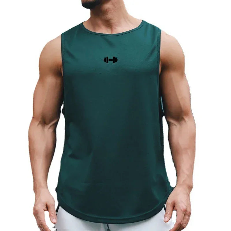 Summer Men's Running Vest Gym Tank Tops Fitness Clothing Quick-drying Loose Bodybuilding Sleeveless Shirt Basketball Singlets - Zen Fit Plus