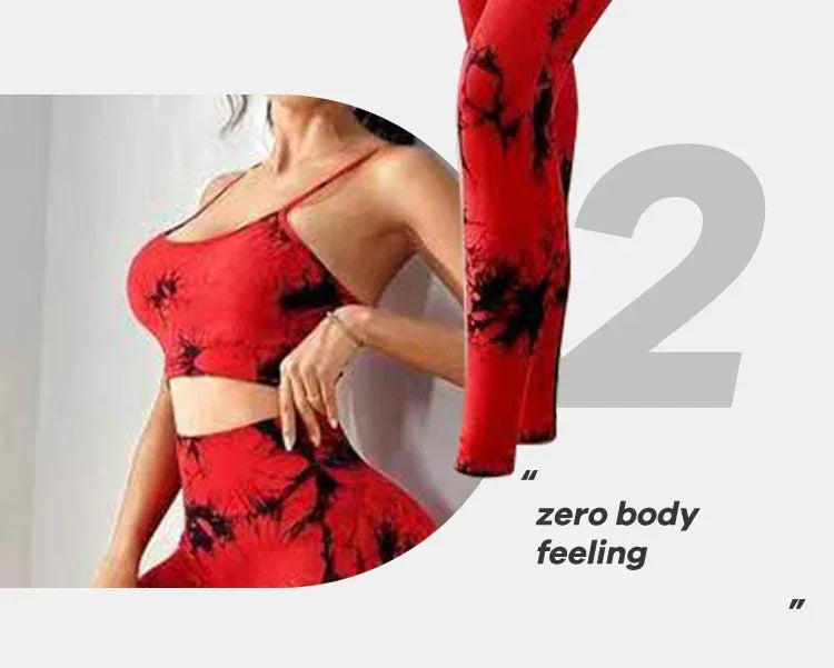 Tie Dye Yoga Women's Tracksuit Fitness Yoga Sets Sportswear Workout Bra+High Waist Leggings Gym Clothing Seamless Sports Suits - Zen Fit Plus