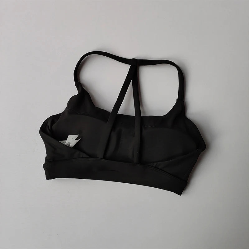 Nude Gathering Sports Bra Women's Sexy Back Shockproof Fitness Bra Quick Drying Pilates Training Sports Running Yoga Tank Top Zen fit plus