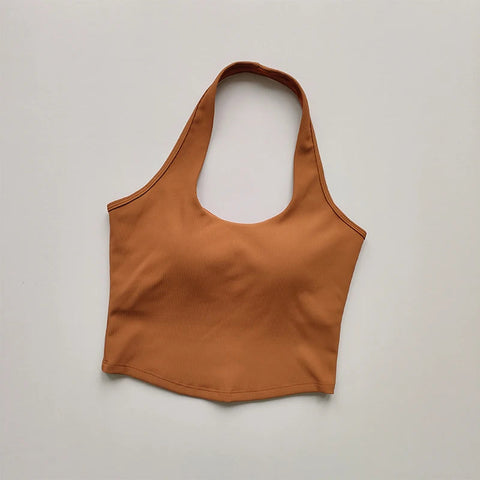 One Piece Cup 2023 Summer New Sports Bra Women's Shockproof Running Gathering Bra Hanging Neck Back Fitness Tank Top Zen Fit Plus