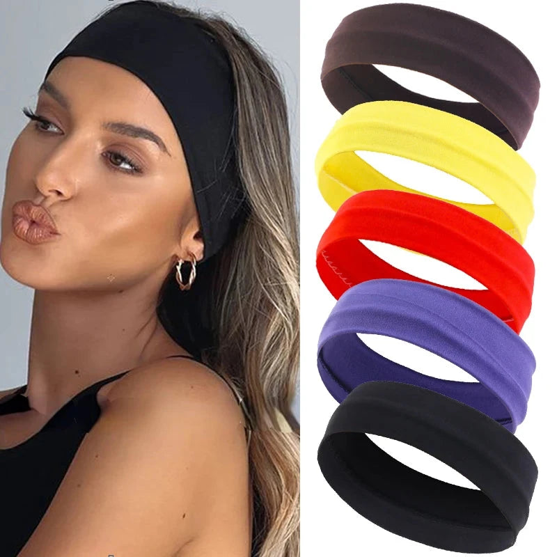Summer Sports Headbands For Women Fitness Run Yoga Bandanas Solid Color Elastic Hair Bands Stretch Makeup Hair Accessories 2023 Zen Fit Plus