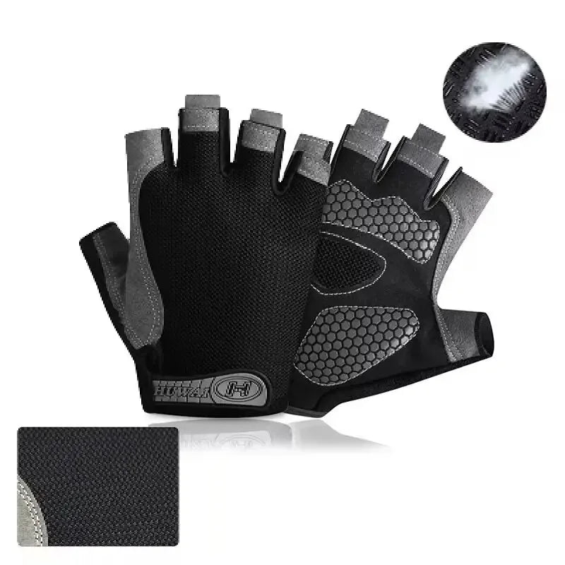 Men's Breathable Anti-slip Cycling Bicycle Gloves Half Finger Women's Gym Mitten Fitness Sport Training Fitness Gloves - Zen Fit Plus
