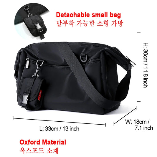 MOYYI Men Messenger Bags Casual Waterproof Crossbody Bag Hold 14 inch Laptop Shoulder Bag Unisex Travel Gym Bag Zen fit plus