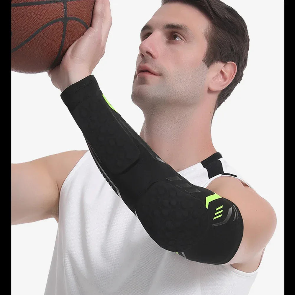 1 Pcs Sports Padded Arm Sleeves Protective Compression Elbow Pad Basketball Football Volleyball Soccer Gym Sport Arm Guards Home - Zen Fit Plus