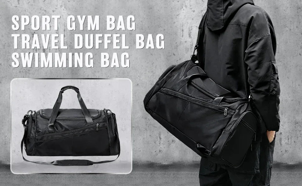 Likros Sports Gym Bag Travel Duffel Bag with Shoes Compartment for Men Women 40L Lightweight Foldable Duffel Bag Workout Bag - Zen Fit Plus