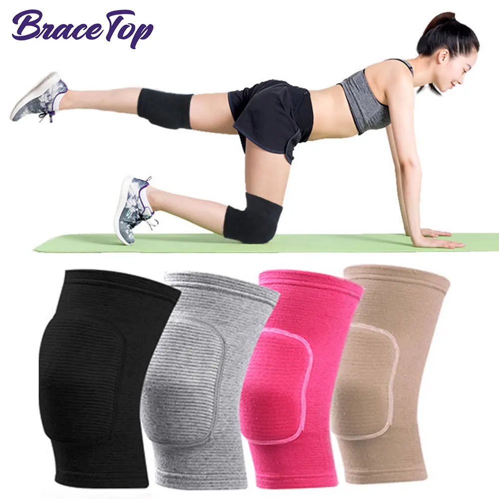 1 Pair Sports Knee Pads Adults Kid Dance Knee Protector Elastic Thicken Sponge Knees Brace Support for Gym Yoga Workout Training Zen fit plus
