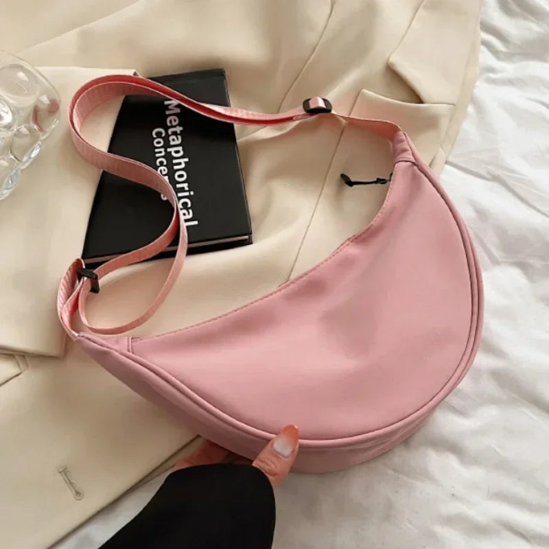 Solid Color Chest Bag For Women Large Capacity Travel Crossbody Female Half Moon Belt Bag Ladies Daily Street Fanny Packs 2024 Zen fit plus