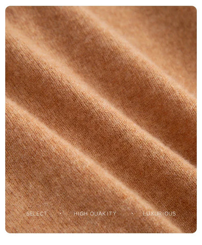 New Fashion Men's 100% Wool Pullover Half-high Collar Sweater Autumn Winter Warm Solid Color Knit Sweater Business Casual Top - Zen Fit Plus