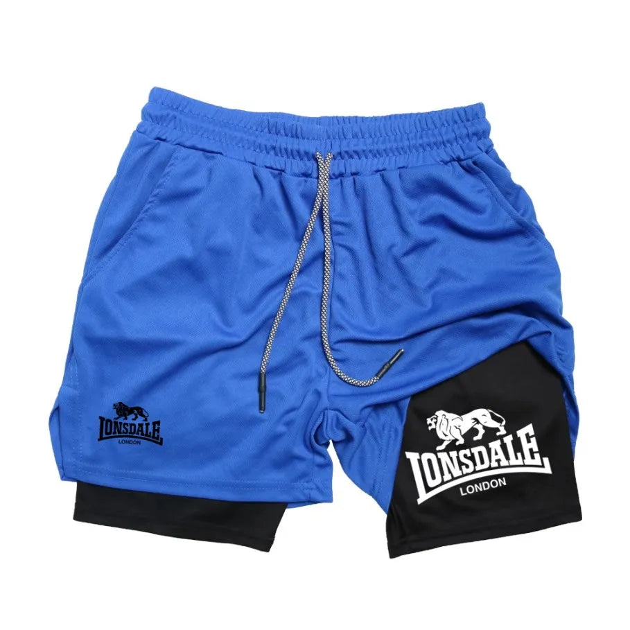 Print 2 in 1 Running Shorts for Men Gym Workout Compression Shorts with Phone Pocket Towel Loop Summer Sport Athletic Activewear Zen fit plus