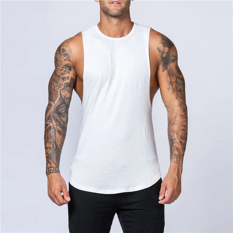 Men's Gym Clothing Summer Fitness Cotton Tank Top Men Jogging Bodybuilding Sleeveless Shirt Breathable O-Neck Casual Muscle Vest Zen fit plus