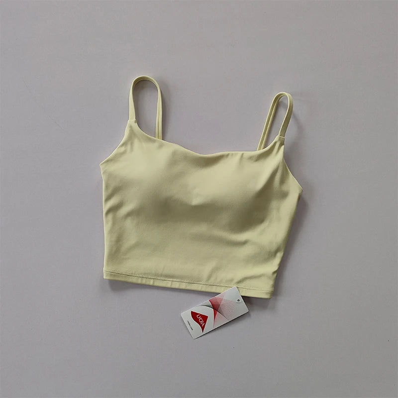 Small Sling Vest Integrated Fixed Gathering Sports Underwear Women's Bra Beauty Back Training Fitness Bra Summer Clothing Suit Zen fit plus