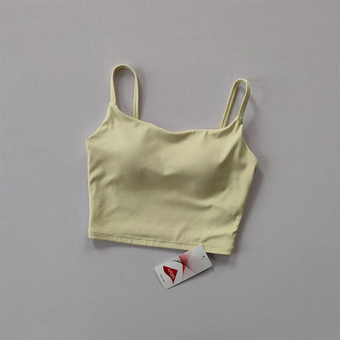 Small Sling Vest Integrated Fixed Gathering Sports Underwear Women's Bra Beauty Back Training Fitness Bra Summer Clothing Suit Zen fit plus