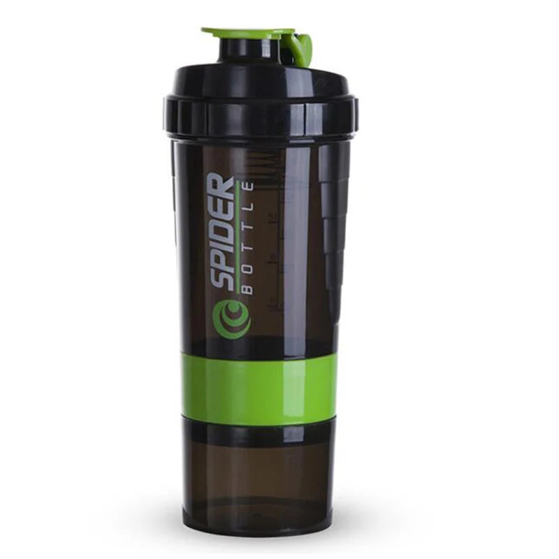 3 Layers Shaker Protein Bottle Powder Shake Cup Large Capacity Water Bottle Plastic Mixing Cup Body-Building Exercise Bottle Zen fit plus