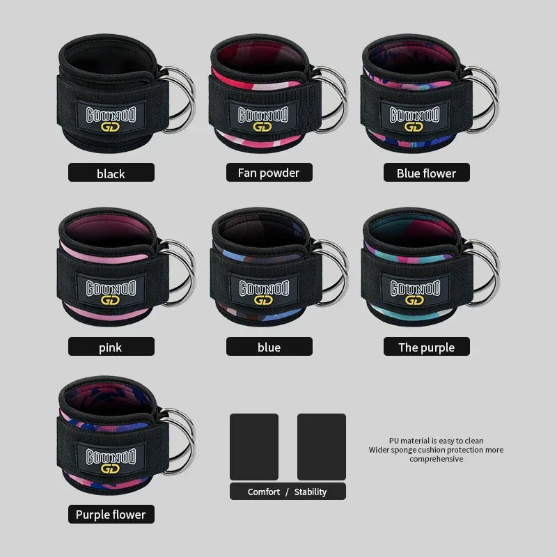 2PC/3PC GOUNOD Fitness Ankle Strap Adjustable D-Ring Support Cuffs Gym Leg Strength Exercise Pulley With Buckle Sport Guard Safe - Zen Fit Plus