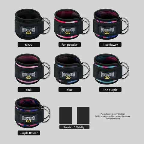 2PC/3PC GOUNOD Fitness Ankle Strap Adjustable D-Ring Support Cuffs Gym Leg Strength Exercise Pulley With Buckle Sport Guard Safe - Zen Fit Plus