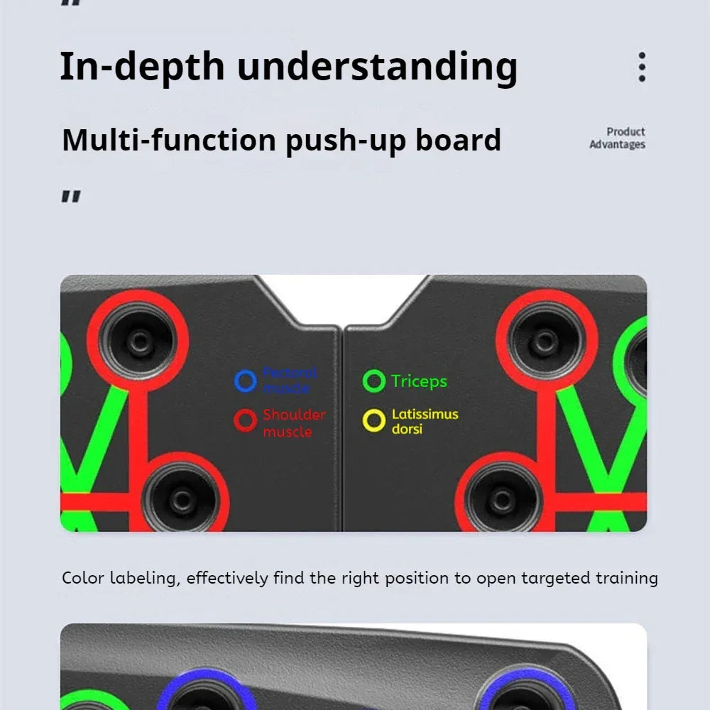 Foldable Multi-Functional Push Up Board Chest Abs Training Equipment Portable Home Gym Fitness Tool for Men Core Workout - Zen Fit Plus