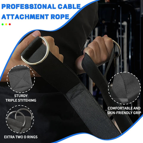 Extra Long Tricep Pull Down Rope Versatile Tricep Rope for Fitness Cable Machine Attachment for Pulley System Gym LAT Machine Zen fit plus
