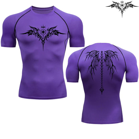 Casual Anime Print Running Compression T-Shirt Men's Quick-Drying Fitness Sportswear Gym Sports Long Sleeve Breathable Top S-3XL Zen fit plus