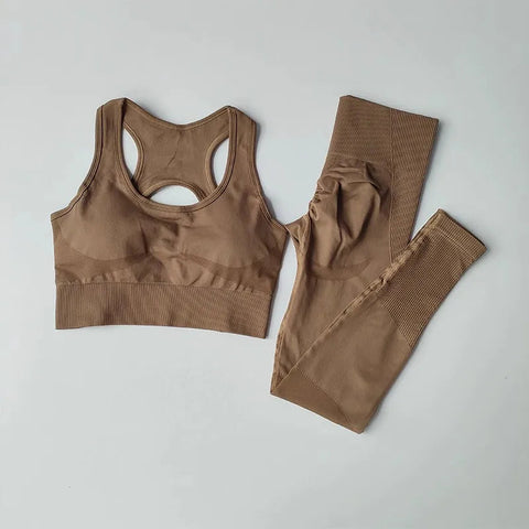 Women's tracksuit Fitness Suit Yoga Sets Sportswear Workout Sports Bra+High Waist Leggings Gym Clothing Seamless Sports Suits Zen fit plus