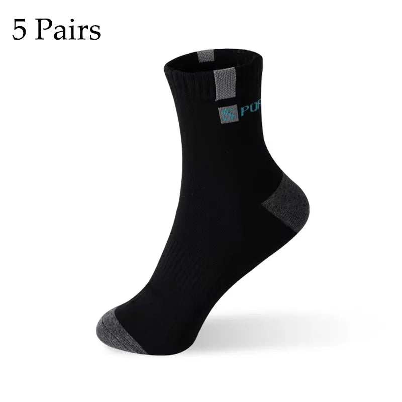 5 /10Pairs Men Bamboo Fiber Autumn Winter Men Socks Breathable Cotton Sports Sock Breathable Deodorant Business Socks Size 37-43 Zen fit plus