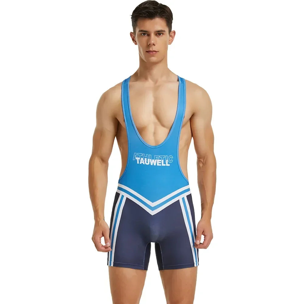 New Bodysuit Mens Gym Undershirts Vest Underwear Wrestling Singlets Jumpsuits Bodybuilding Wear Zen fit plus