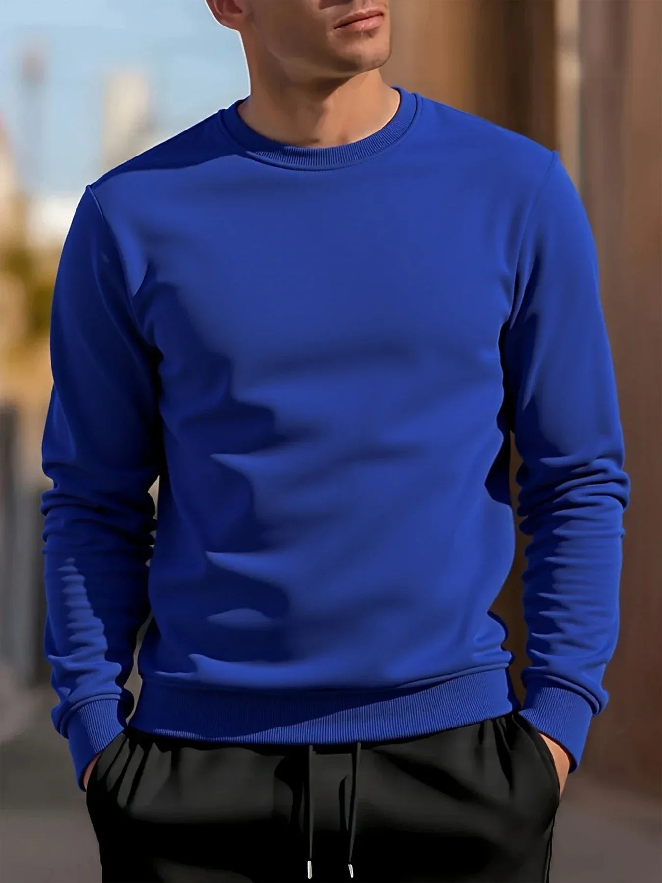 Men's Crew Neck Sweatshirts Solid Color Sweatwear Spring Outdoor Casual Daily Long Sleeve Pullover Hoodie Man Sportswear - Zen Fit Plus