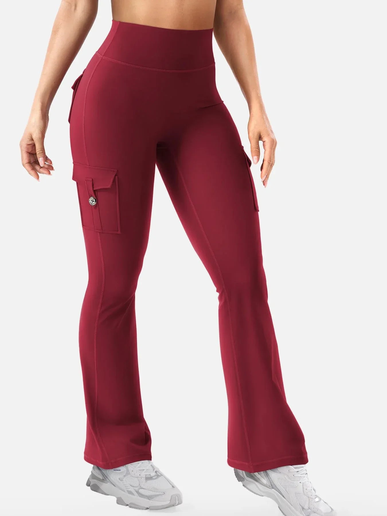 Essential Women's Fitness Pants: High-Waisted Flared Workout Pants with Pockets, Shaping and Tummy-Control Fitness Pants. - Zen Fit Plus