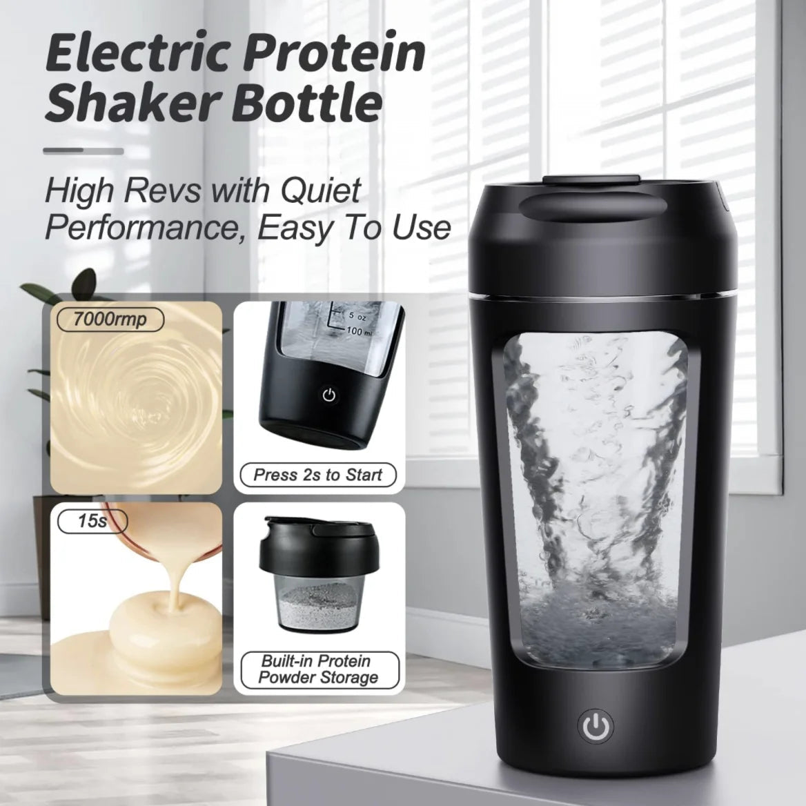 650ml USB Electric Portable Whey Protein  Shaker bottle  Fully Automatic Stirring Cup Rechargeable  Gym  BA Free Cocktail Blend Zen fit plus