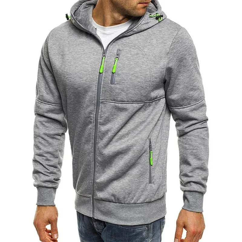 Men's Hoodies Long Sleeve Sweatshirt Zipper Design Hooded Sweatshirt for Men Clothing Sportswear Slim Fit Casual Jacket - Zen Fit Plus