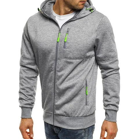 Men's Hoodies Long Sleeve Sweatshirt Zipper Design Hooded Sweatshirt for Men Clothing Sportswear Slim Fit Casual Jacket - Zen Fit Plus