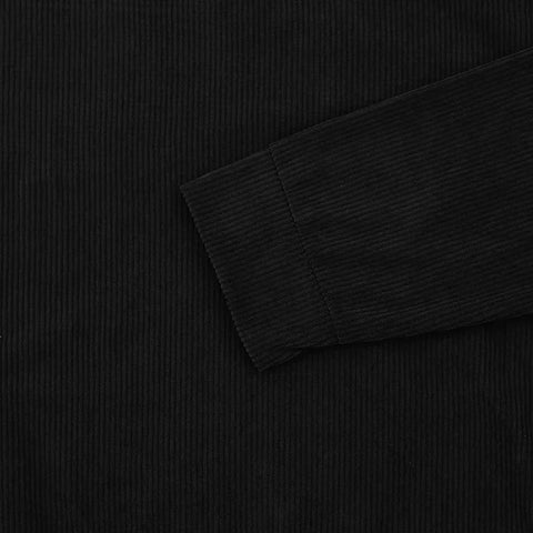 2024 hot-selling spring and autumn European size men's round neck casual stand-up collar corduroy long-sleeved sweater men - Zen Fit Plus