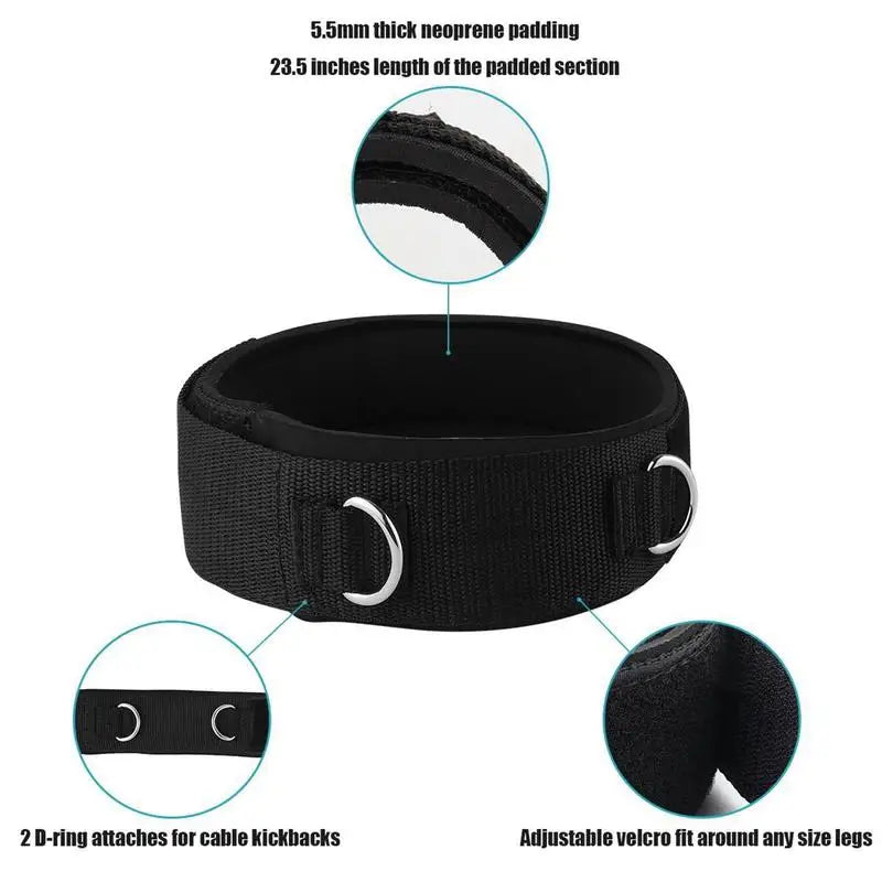 Fitness Thigh Straps Adjustable D-Ring Ankle Straps For Gym Cable Machine Neoprene Padded Leg Cuffs Strength Training Equipments Zen fit plus