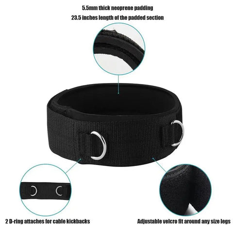 Fitness Thigh Straps Adjustable D-Ring Ankle Straps For Gym Cable Machine Neoprene Padded Leg Cuffs Strength Training Equipments Zen fit plus