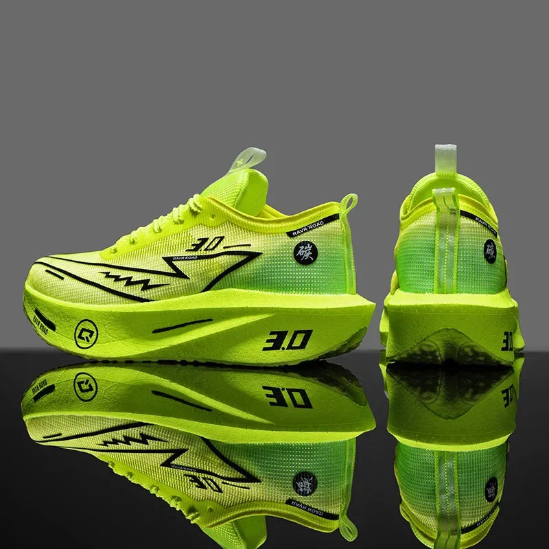 Men's Carbon Board Sneakers Anti-slip Cushioned Comfortable Racing Training Running Shoes Mesh Tennis Shoes Casual for Women - Zen Fit Plus