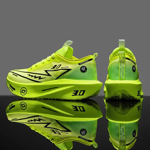 Men's Carbon Board Sneakers Anti-slip Cushioned Comfortable Racing Training Running Shoes Mesh Tennis Shoes Casual for Women - Zen Fit Plus