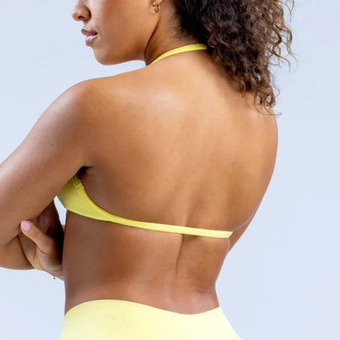 Impact Strappy Bra for Women Open Back Halter Sports Bra Light Support Gym Crop Top Seamless Workout Yoga Top Bra Padded Bras Zen fit plus