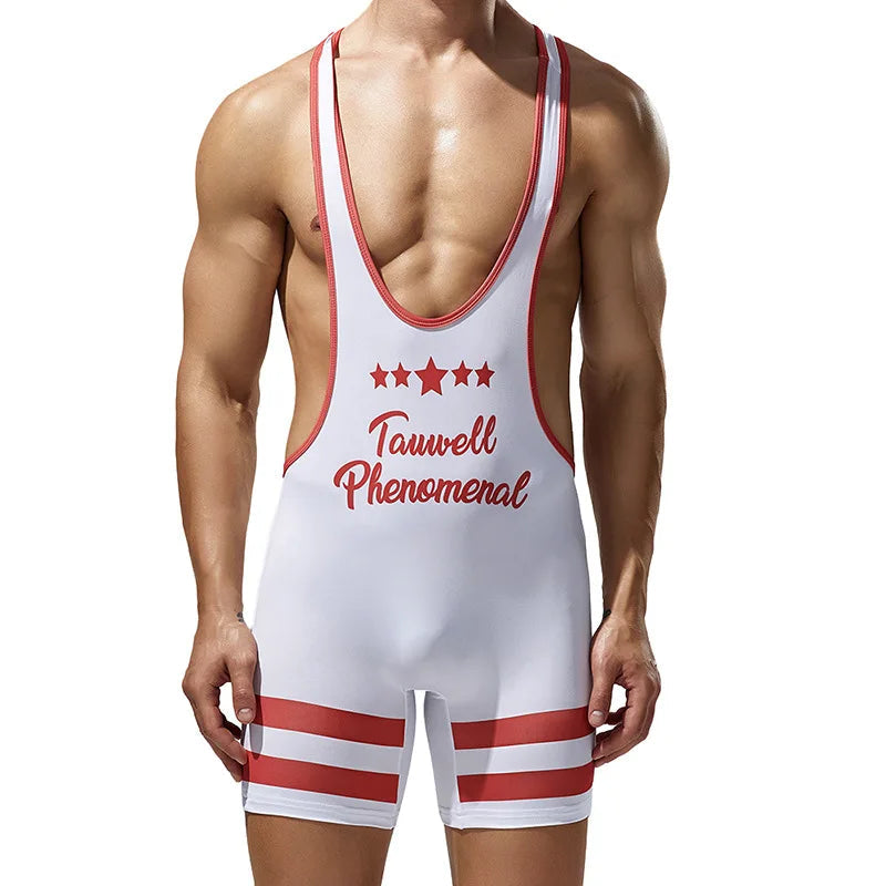 Mens Undershirts Bodysuit Wrestling Singlet Fitness Workout Running Vest Bodywear Underwear Bodybuilding Jumpsuit Zen fit plus