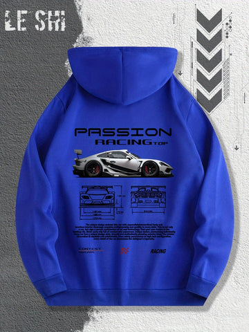 Men'S Passionate Racing Graphic Hoodie Featuring Race Cars and Sports Car Illustrations, Perfect for Everyday Wear - Zen Fit Plus