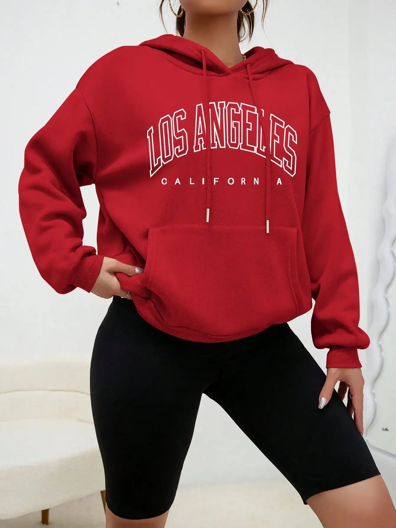 Los Angeles Art Letter Design Women Hoodies American Style Casual Hoody Autumn Hip Hop Female Hoodie Casual Fleece Clothing - Zen Fit Plus
