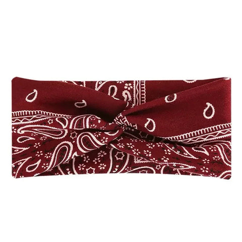 Bohemian Print Wide Headband - Water Absorbent, Cross Straps, Suitable For Yoga, Running And Everyday Use Zen Fit Plus